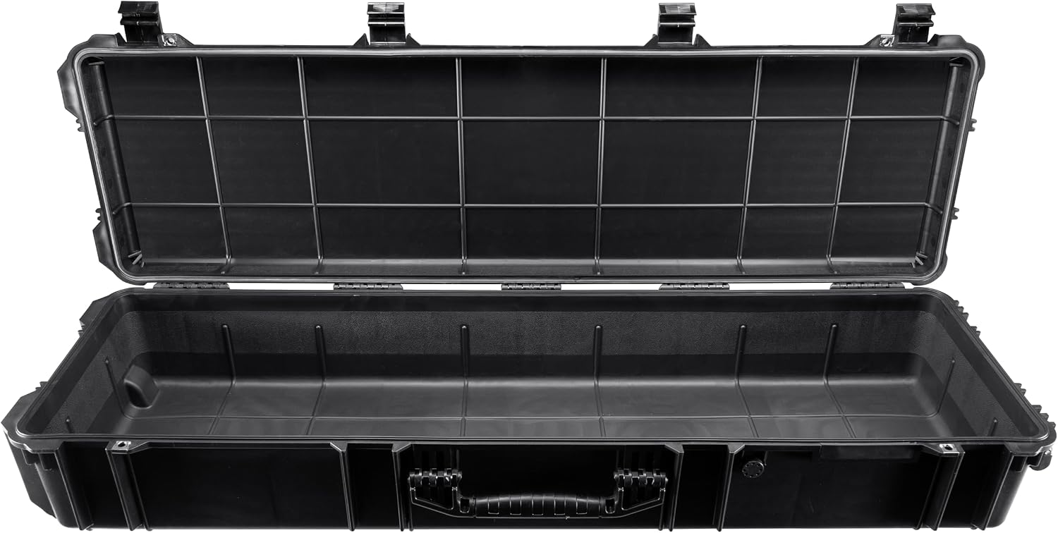 Eylar 53" Inch XL Deep Protective Roller Rifle Hard Case with Foam, Waterproof & Crushproof, Three to Four Rifles Or Multiple Guns, Pressure Valve with Lockable Fittings