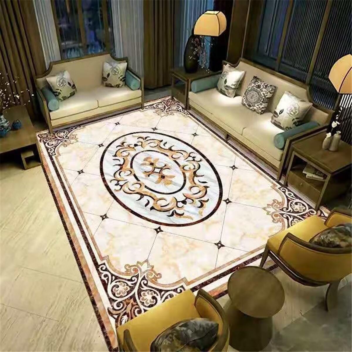 Tapis de chambre lavable marron 120x170 pour protéger le sol avec style