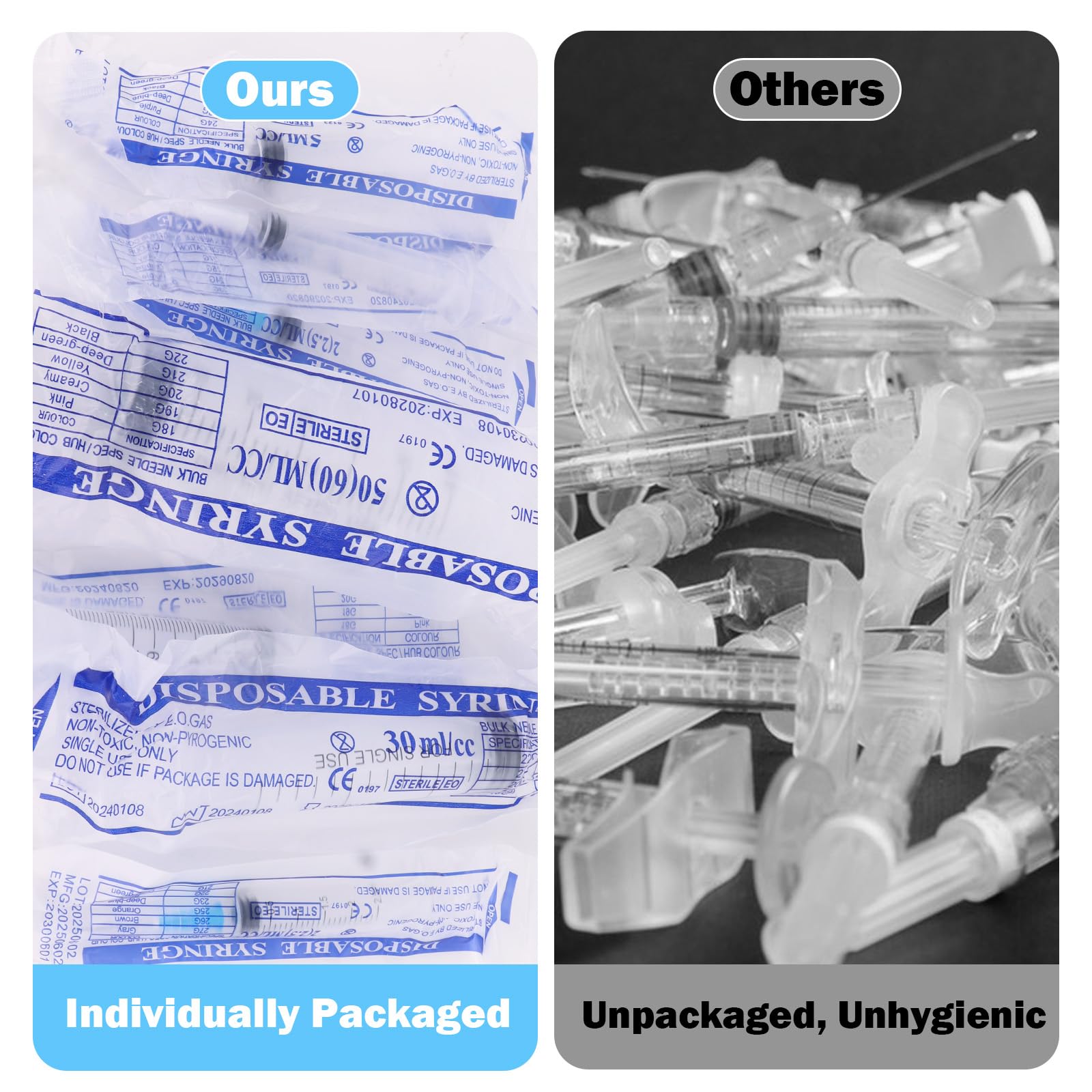 10 sztuk strzykawek 1 ml, 3 ml, 5 ml, 10 ml, 20 ml, 30 ml, 60 ml, z wężem, strzykawka do dozowania płynów dla hobbystów i majsterkowiczów, indywidualnie zapieczętowane opakowanie