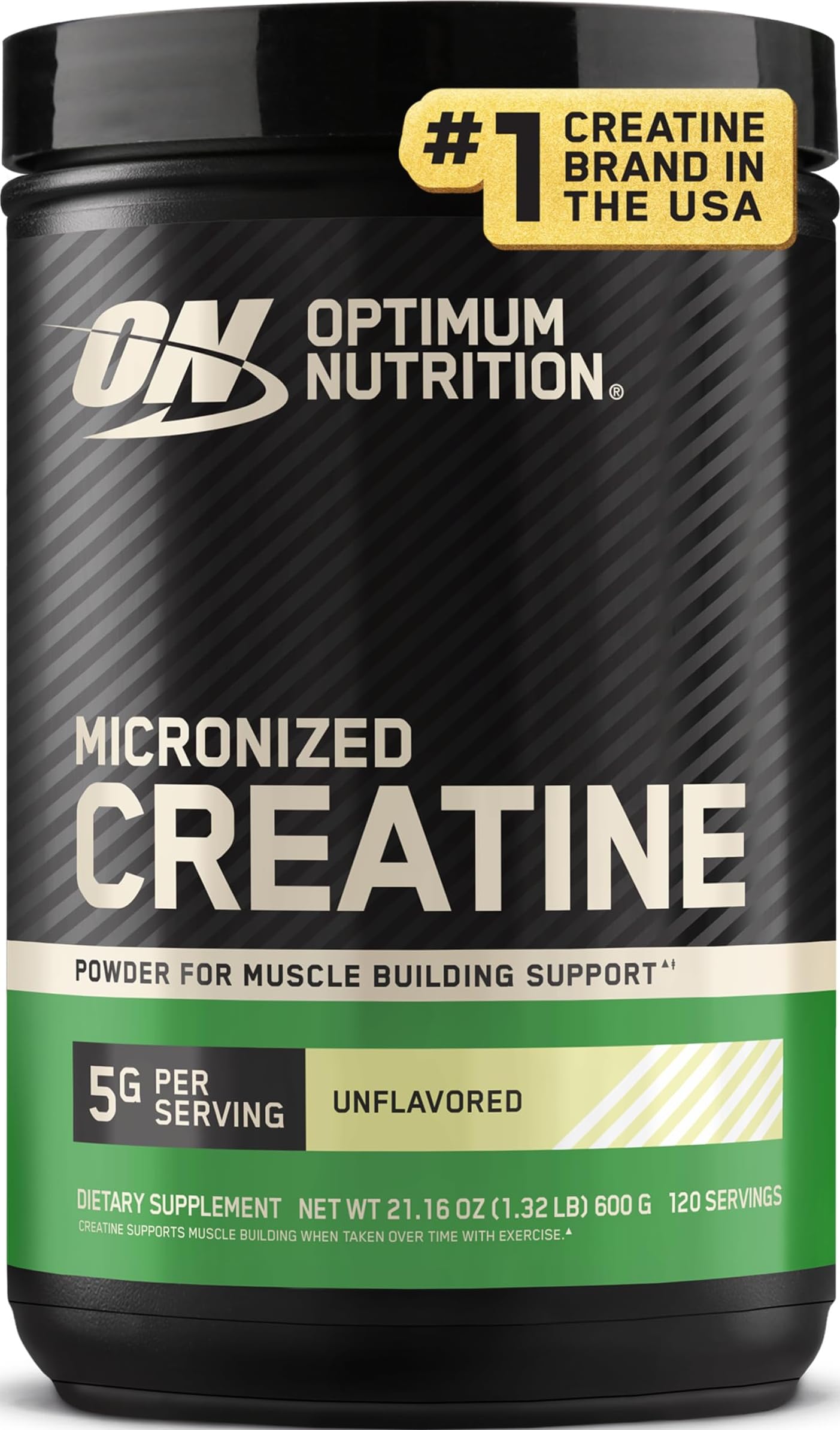 Optimum Nutrition Creatine Monohydrate Powder, Unflavored, 1.32 LB Unflavored 120 Servings (Pack of 1)