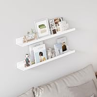 Lifewit Fali Polc Szett - 4 db 61 cm-es Akril U-alakú Lebegő Könyvespolc Gyerekszobába, Nappaliba - Fehér Minimál Dizájn Játékokhoz, Könyvek 2