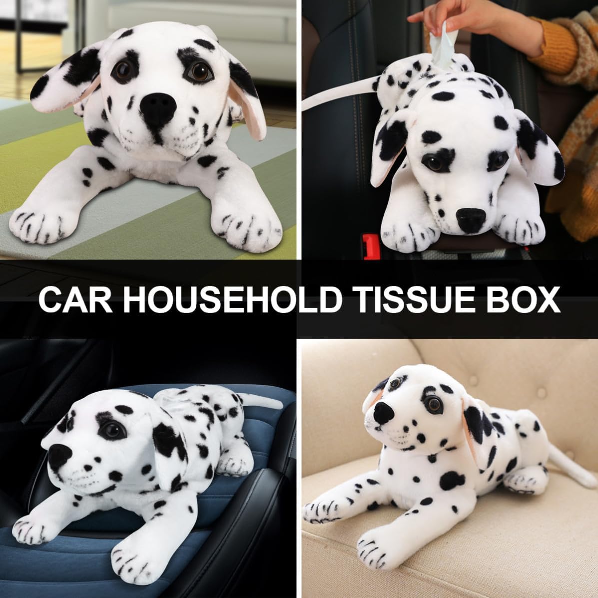 Tissue Box Cover Adds Fun Style to Space Plush Dog Shaped Creative Cartoon Tissue Holder with Decorative Design for Car and Office