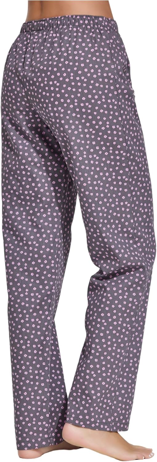 CYZ Women's 100% Cotton Woven Poplin Sleep Pajama Pants - Image 3