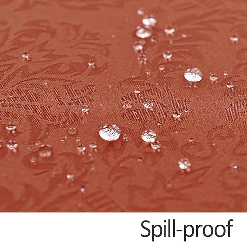 Miniatura 5 de maxmill Mantel cuadrado de jacquard con diseño damasquino, resistente al agua y a las arrugas, tela de mesa suave y pesada para decoración de mesa