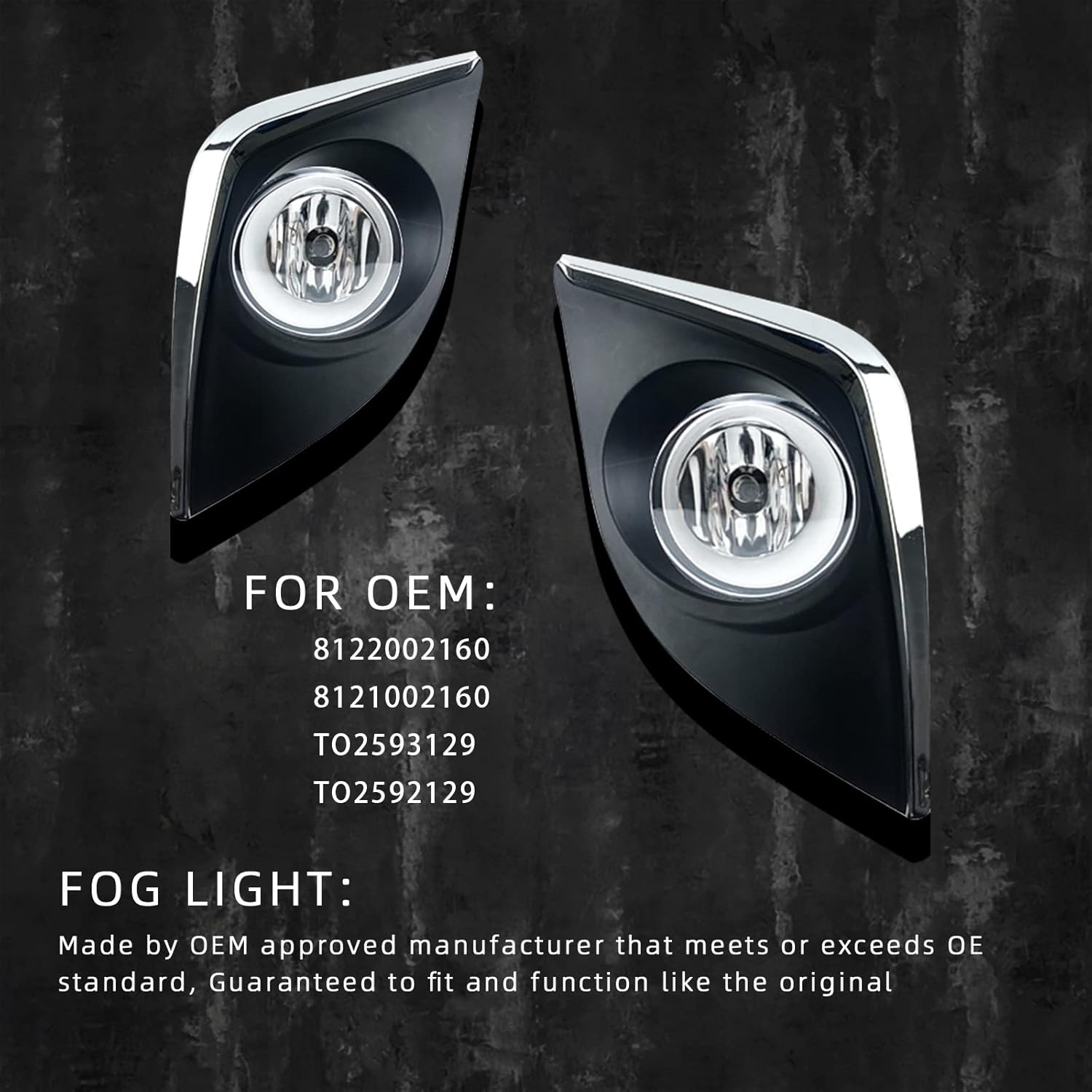 Fog Lights for 2014 2015 2016 Corolla/Altis CE ECO L LE with H11 12V 55W Halogen Bulb & Switch and Wiring Kit (Clear Lens)