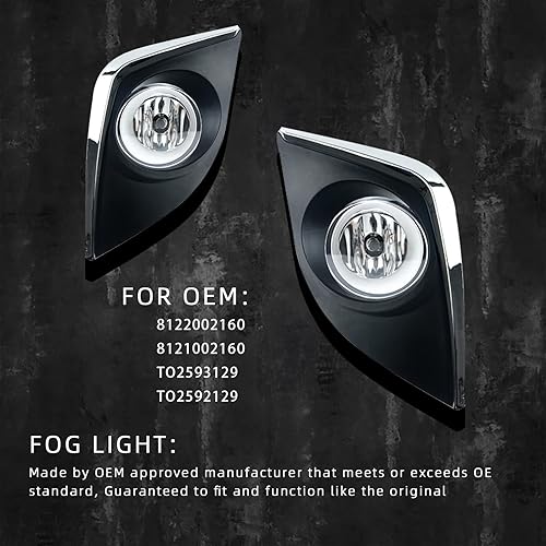 Miniatura 5 de Luces antiniebla para CorollaAltis CE ECO L LE 2014 2015 2016 con bombilla halógena H11 12V 55W y kit de interruptor y cableado (lente transparente)