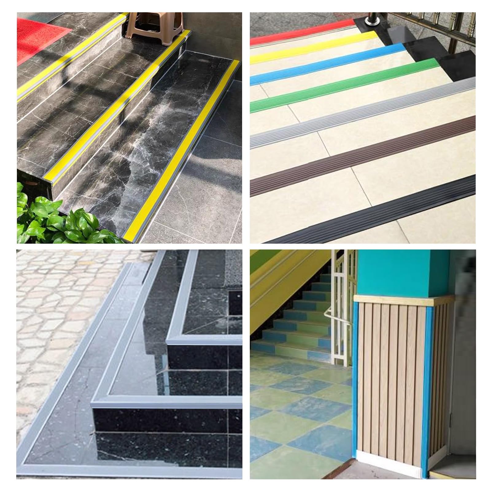 Tira antideslizante para peldaños de escalera, impermeable, antideslizante, autoadhesiva, color beige, 1 m