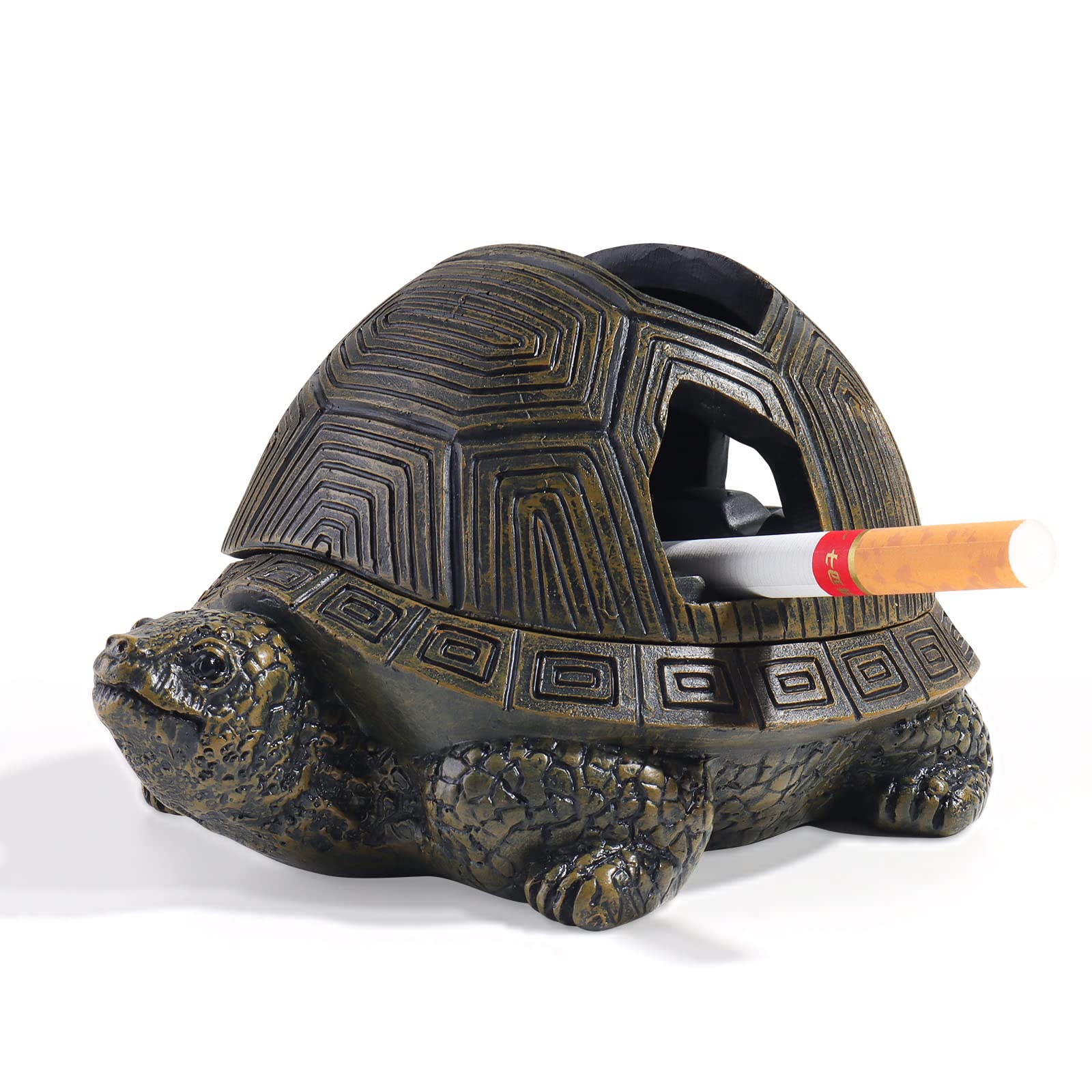 Ashtray, Outdoor Ashtray for Cigarette,Resin Ashtray for Cigarettes Home and Outdoor or Office,Tray with Cute Turtle Decor,Porch Patio Decorations Outdoor Indoor Ashtray