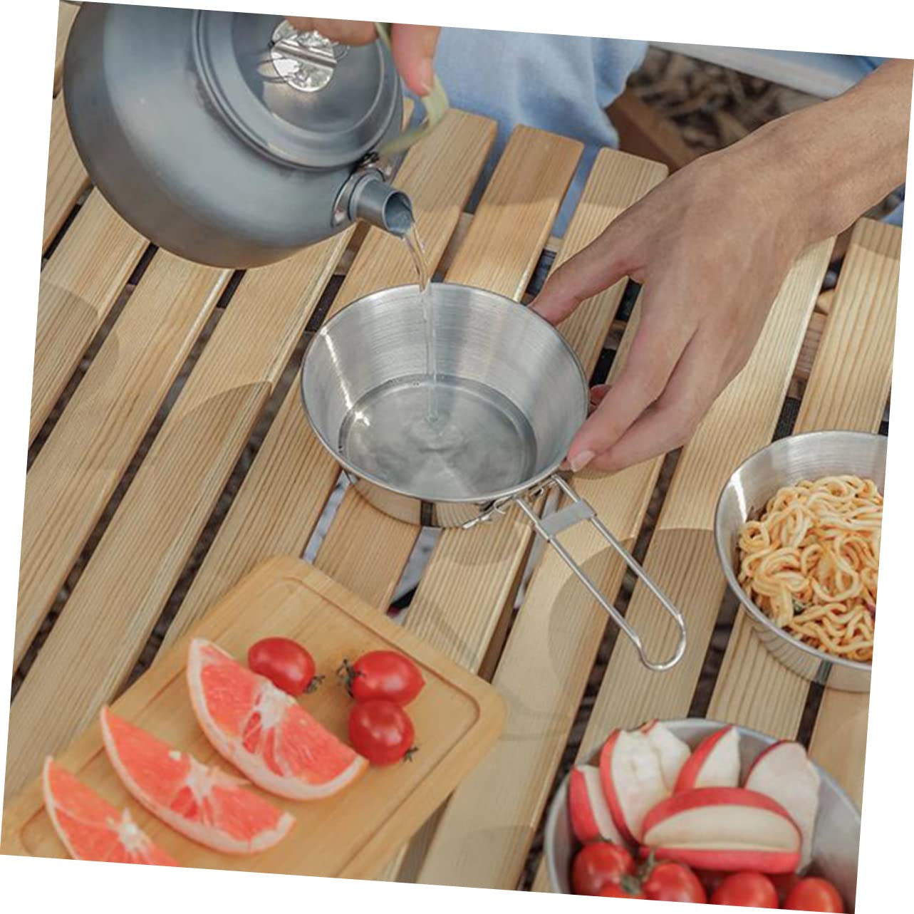 Abaodam 2 Pcs Camping Cup Collapsible Mug Multifunctional Water Cup for Hiking Bbq Comfortable Folding Handle