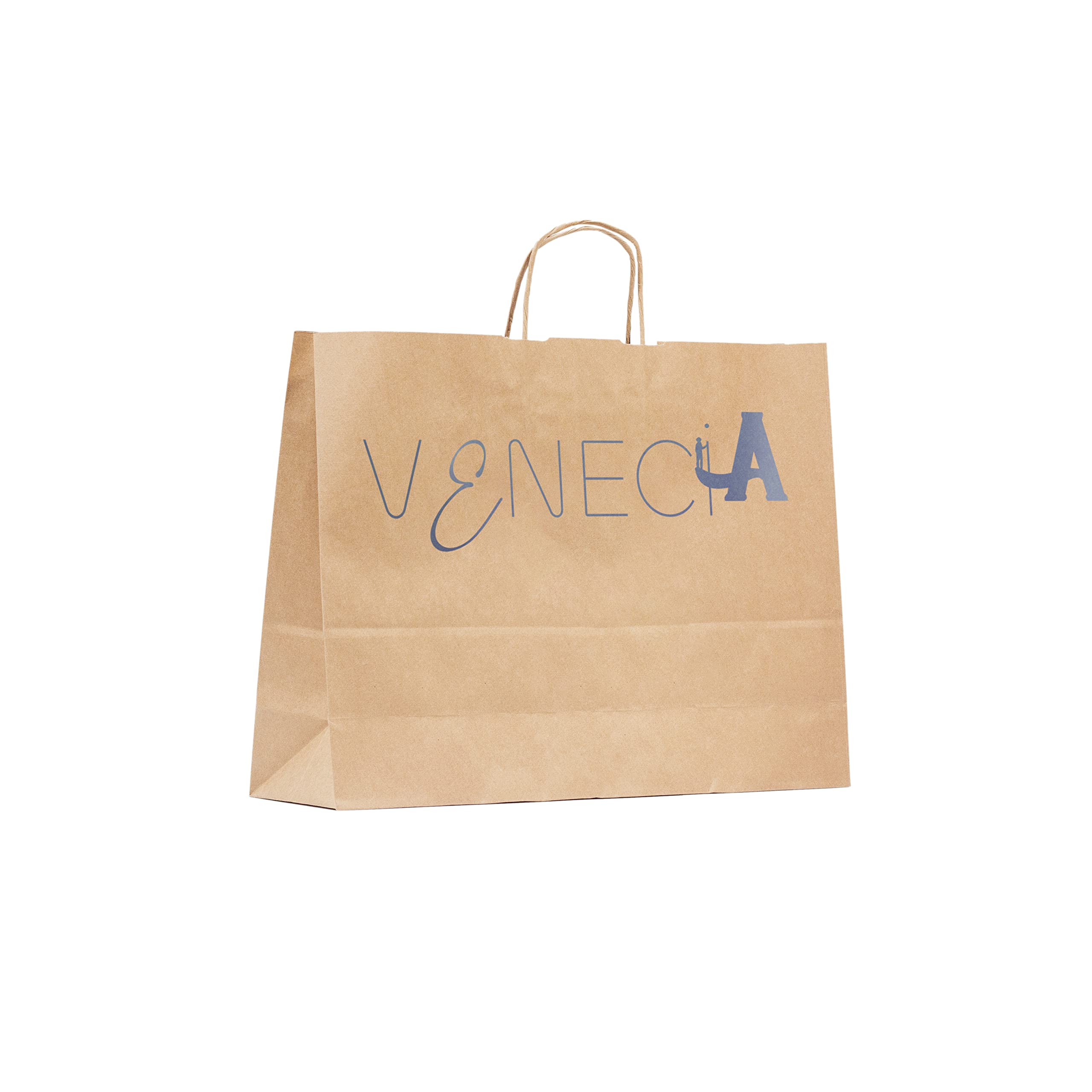 100 Kraftpapiertüten zum Selbstgestalten | Ihr Bild oder Logo in Farbe | Verschiedene Größen | Geschenke, Event, Weihnachten | Venedig 41x32x12