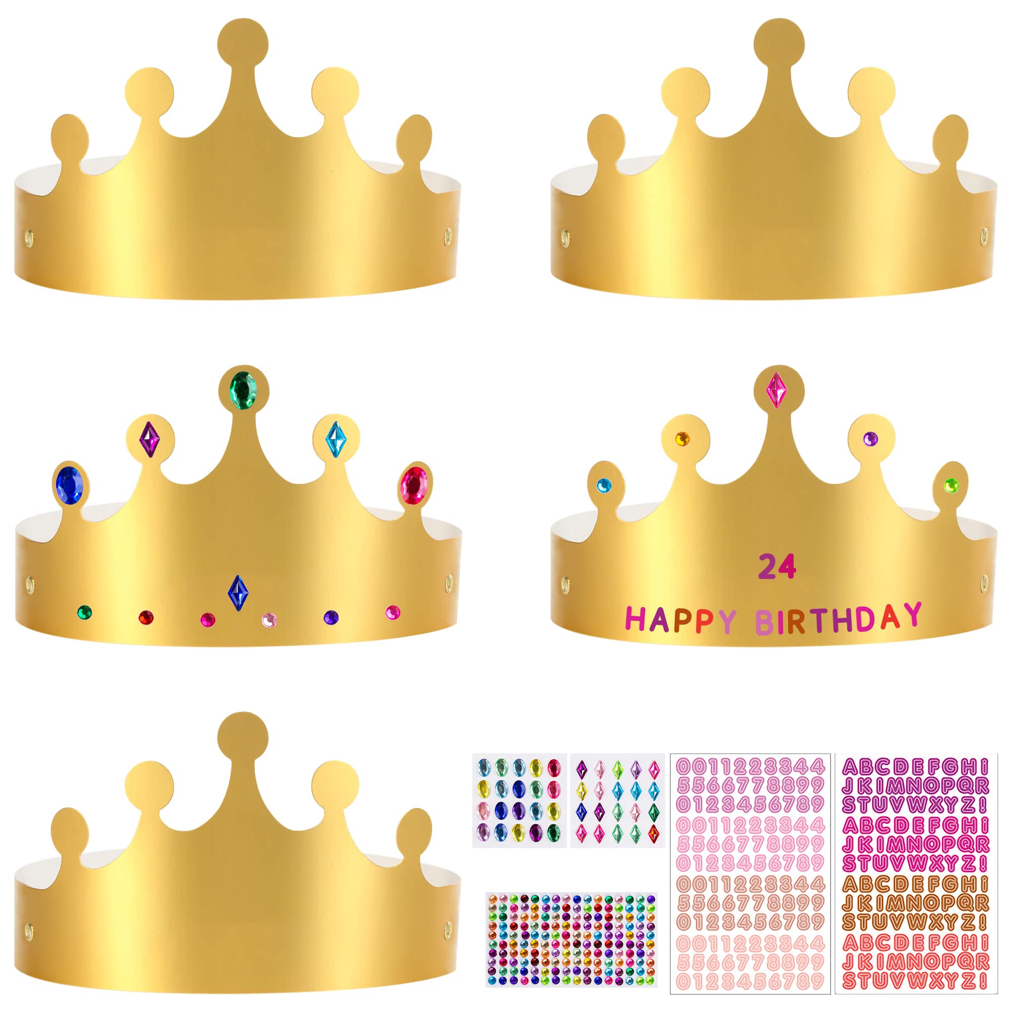 Buy KEYIDO 15 Pieces Paper Crowns for Kids Gold Cardboard Crown to