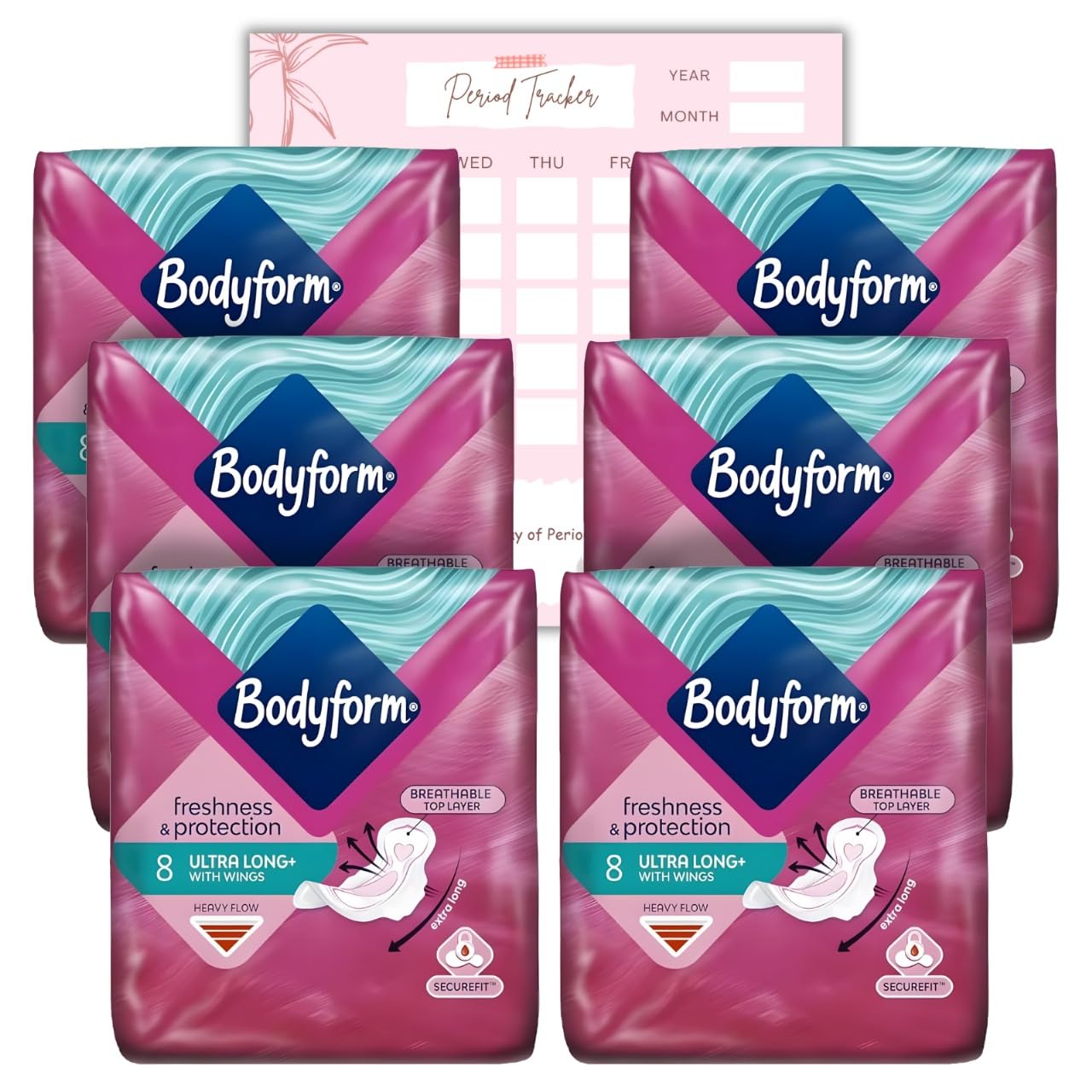 BODYFORM - ULTRALONG+ Wings pm1.49 8's - Pack of 6