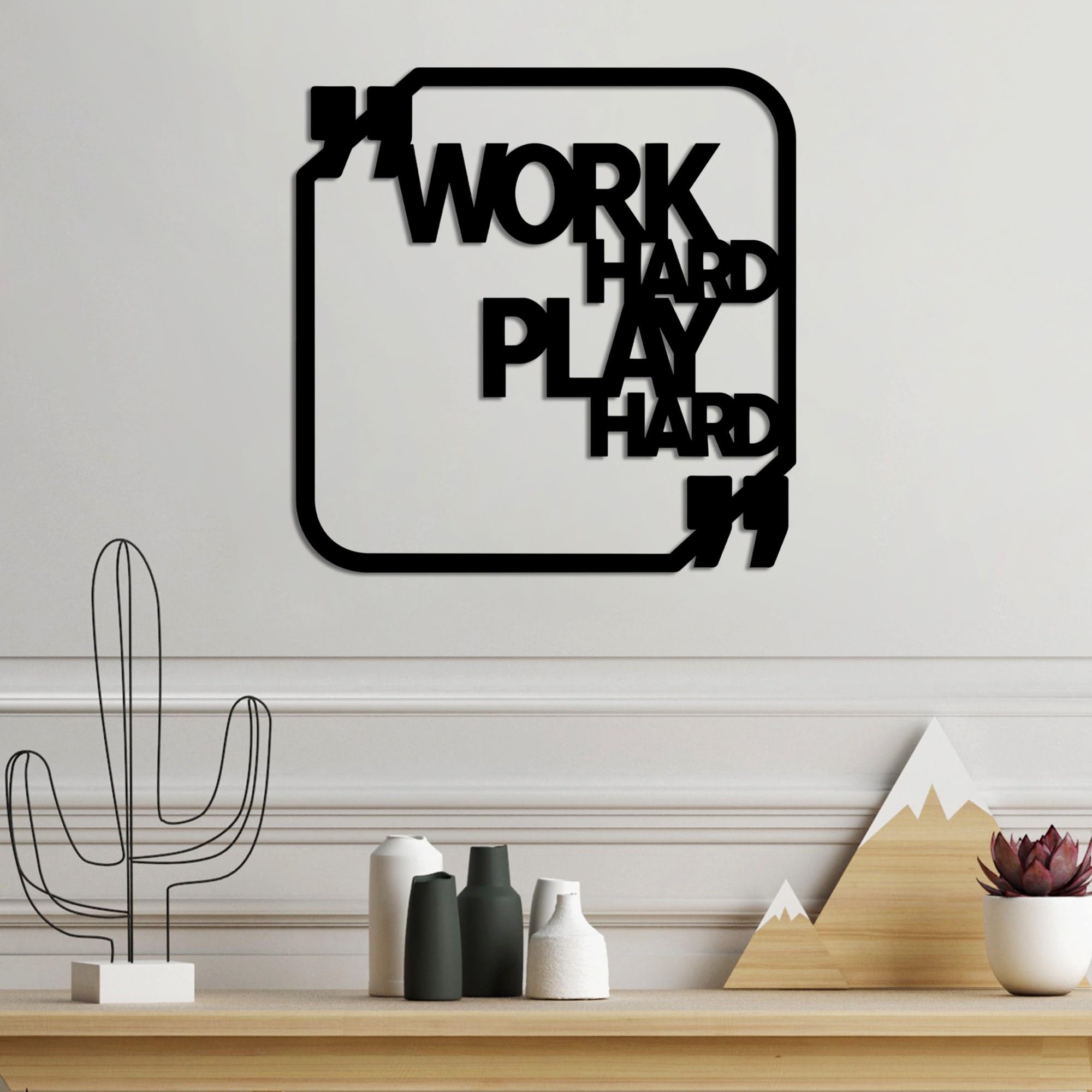 Hanah Home Elegante accessorio decorativo da parete in metallo, nero, 50 x 50 cm, 100% metallo, spessore 1,5 mm, leggero (0,91 kg), perfetto per arredamento moderno