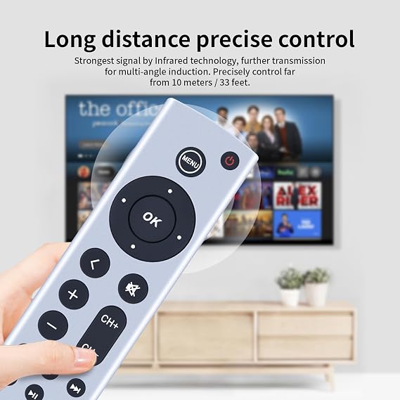 Universal Replacement Remote Control fit for Apple TV Gen 1 2 3 4, for Apple TV 4K / HD A1427 A1469 A1378 A1218 A2843 A2737 A2169 A1842 A1625 (No Voice Function)