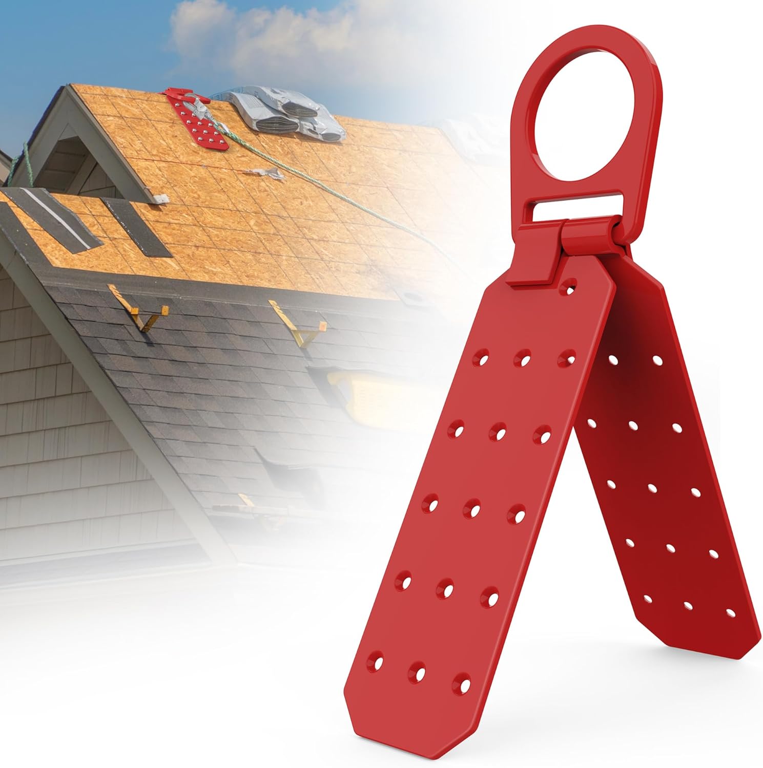 Reusable Roof Anchor | Alloy Steel Fall Protection Anchor | High Stength D-ring Roofing Anchor | Temporary Roof Anchor for Industrial & Construction Use on Wood/Metal - 2 Pack