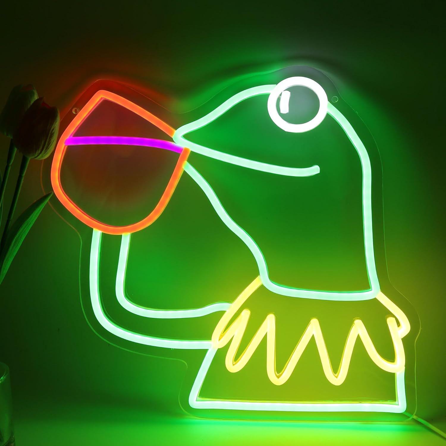 Frog Sipping Tea Neon Sign LED Neon Frog Signs for Wall Decor Game Room Man Cave Pub Party Frog Neon Light for Coffe Tea Bar Decor Led Light Up Sign for Bedroom Decor Birthday Gifts 14.5 * 13.7In