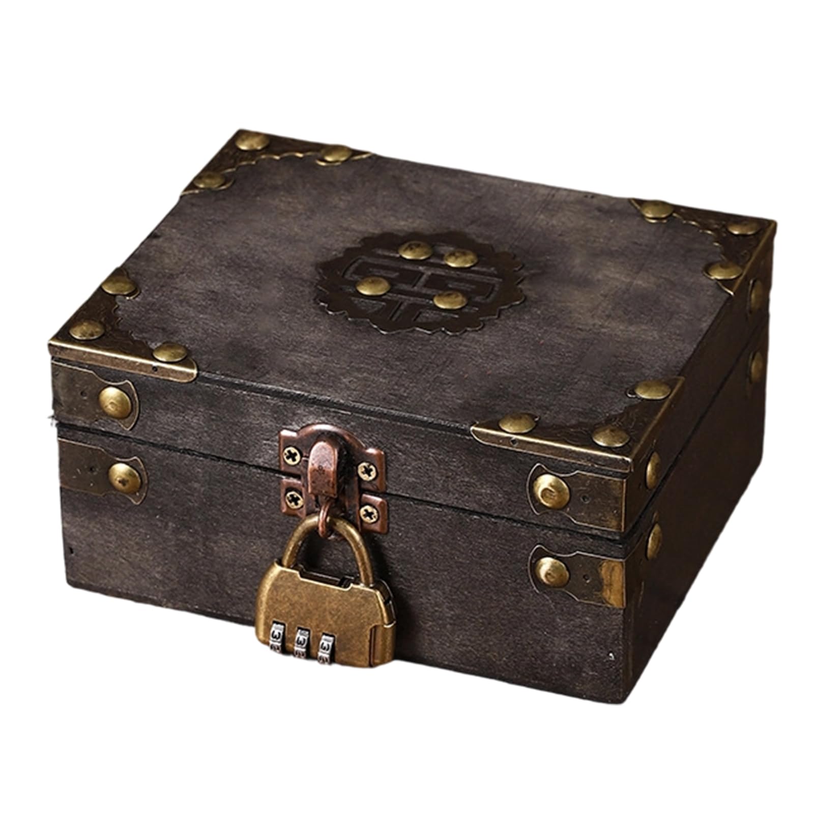 Oxxggkao Rustics Wood Storage Box Featuring Clasp for Secure Storage of Valuables and As Home Decoration Items Jewelry Box