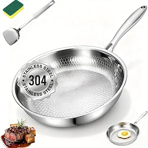 Neckhaven Sarten Mireve Acero 304 Titanio, Sartenes De Mireve Titanio Puro Sin Recubrimiento, Sartén Titanios Martillado, Robusta Multifuncional SartéN Antiadherente Induccion (Sin Tapa, 22CM)