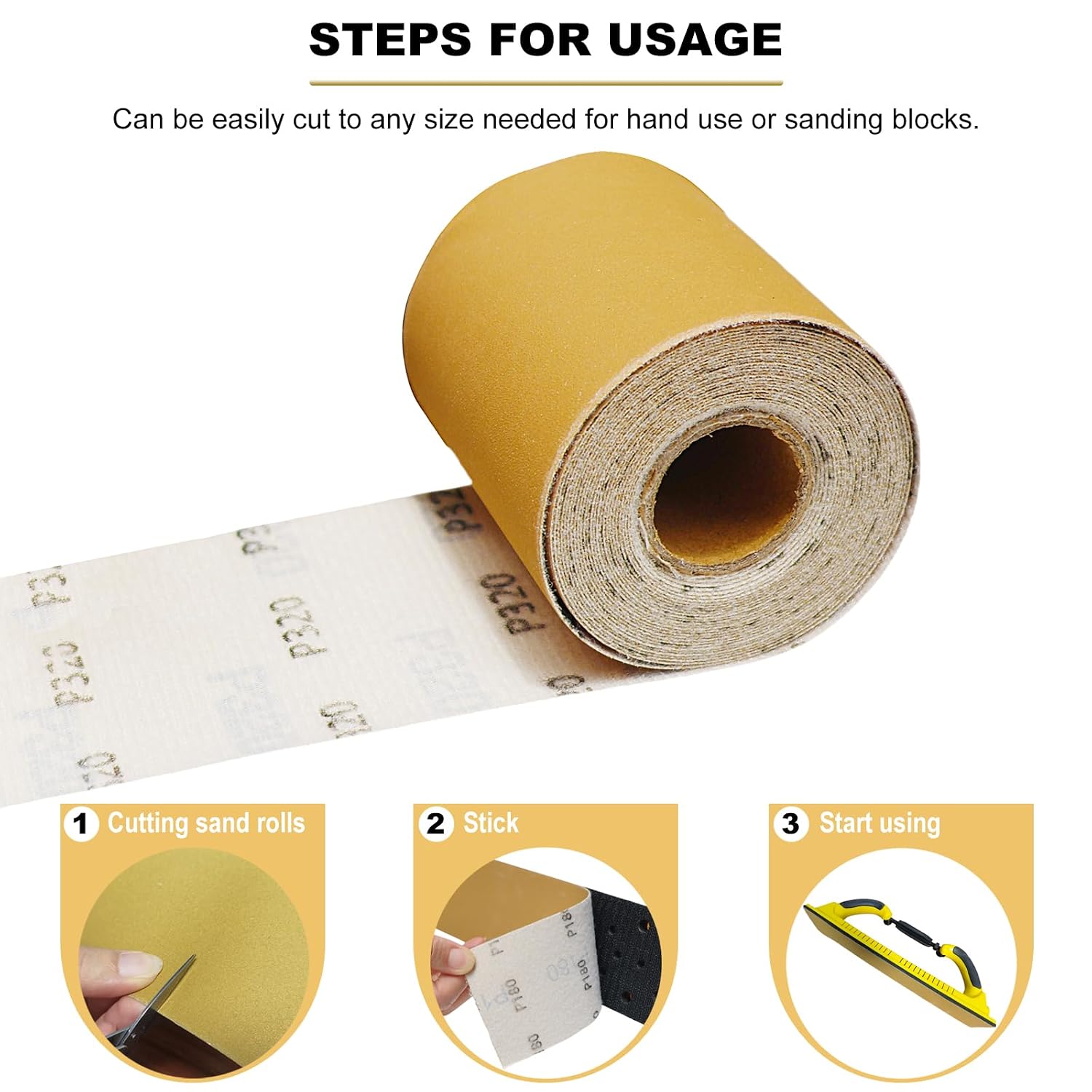 30 Yards 2-3/4" Wide Continuous Sandpaper Roll Set -60 80 120 180 320 400 Grit Hook & Loop Backing Longboard Sanding Sheets for Automotive, Woodworking Color Sanding, Finishing Metal