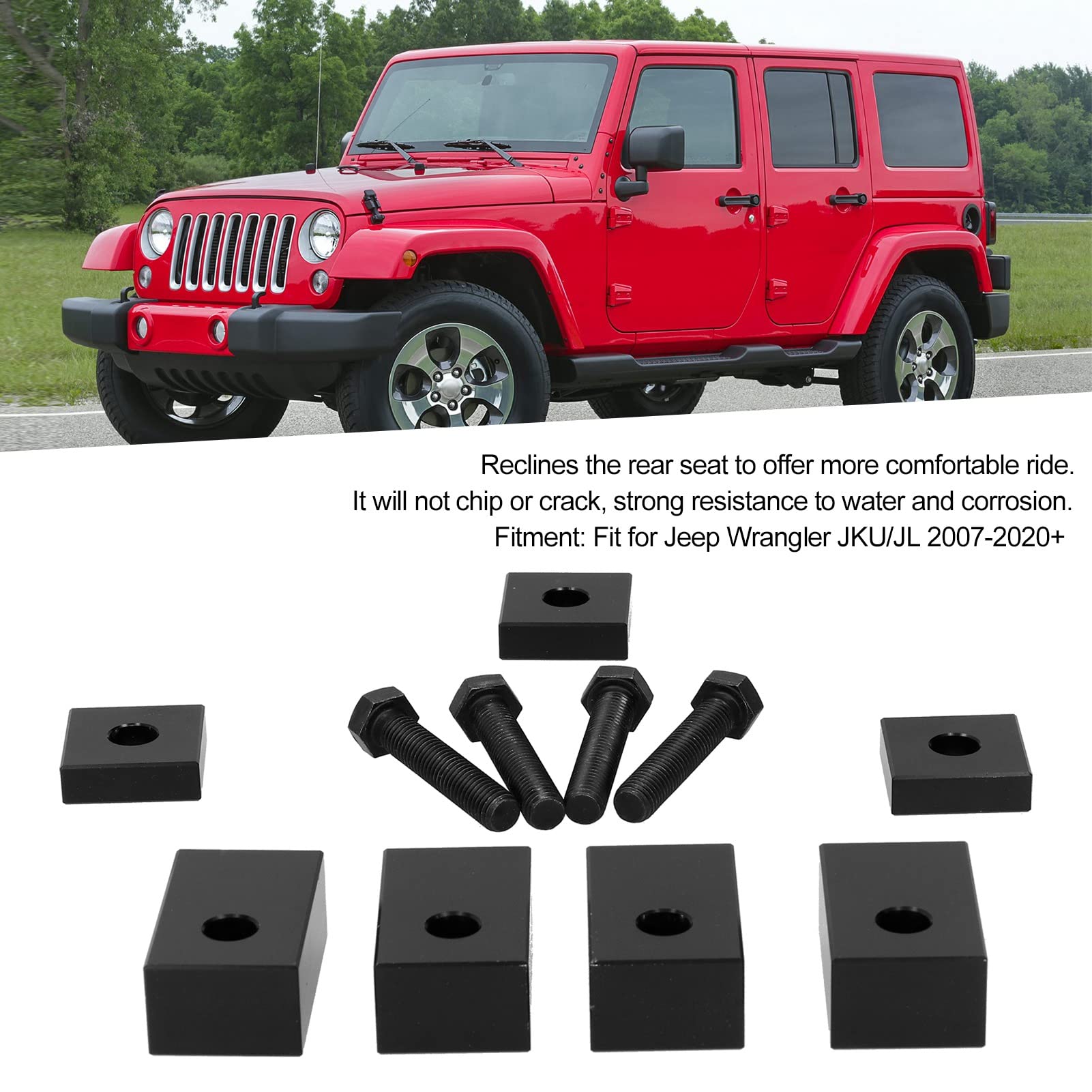 Zestaw do przechylania tylnego siedzenia samochodu CNC stop aluminium zestaw regulacji kąta nachylenia tylnego siedzenia dla JKU/JL 2007-2020+,siedziba
