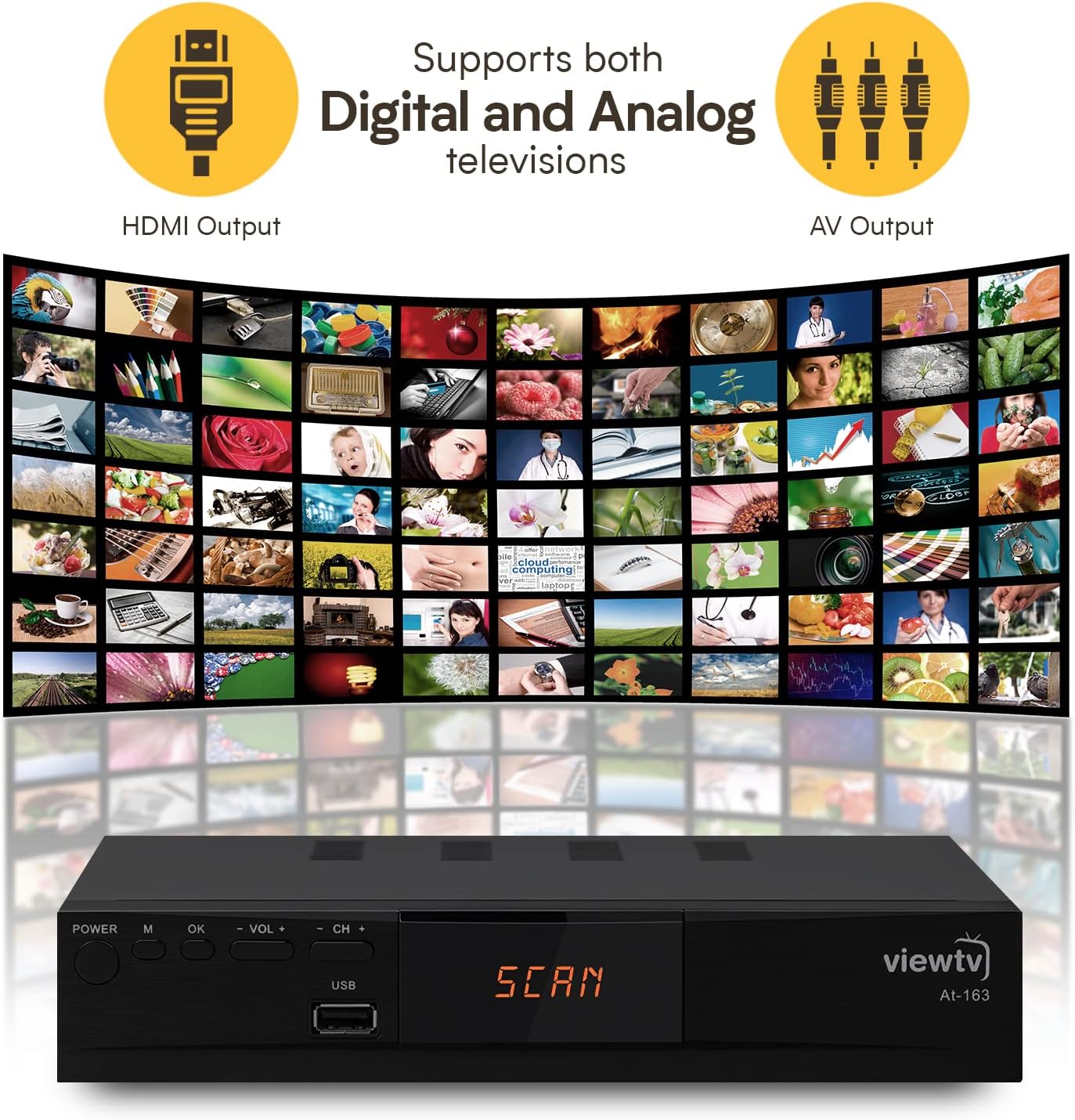 Discount 70% ViewTV ATSC Digital Converter Box for TV, Clear