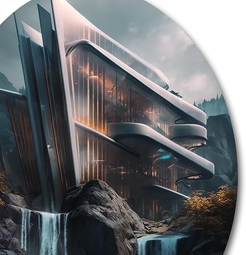 Miniatura 3 de DesignQ Metal Art Wall Decor Architectural Brilliance Futuristic I - Wall Art For Living Room, Wall Art Bedroom, Dining Room Wall Decor