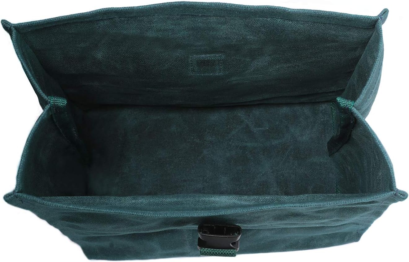 Denifiter Heavy Duty Waxed Canvas Lunch Bag, Soft Fabric, Waterproof, Eco-friendly And Quick Release Buckle (Dark Green) - Image 4