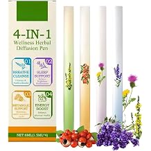 4Pcs Herbal Diffuser Pen, Portable Aromatherapy Inhaler Stick, Dual-Action Herbal Purifier Pen, Plant-Based Vaporless Fum Inhaler for Cleanse, Breathing Aid & Oral Freshening 1Box