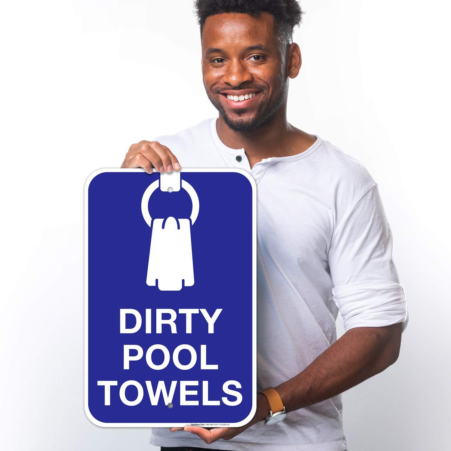 Dirty Pool Towels Pool Sign, 12x18 Inches, 55 mil Thick HDPS (high Density polystyrene), Made in USA