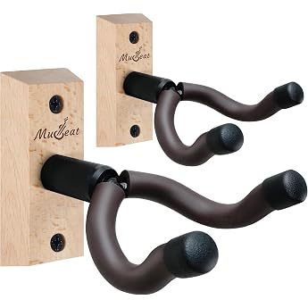 Guitar Holder for the Wall Guitar Wall Mount Wall Mount Guitar for Acoustic Guitar Electric Guitars Beech Wood Guitar Holder Wall Guitar Wall Mount Guitar Holder Wall Pack of 2