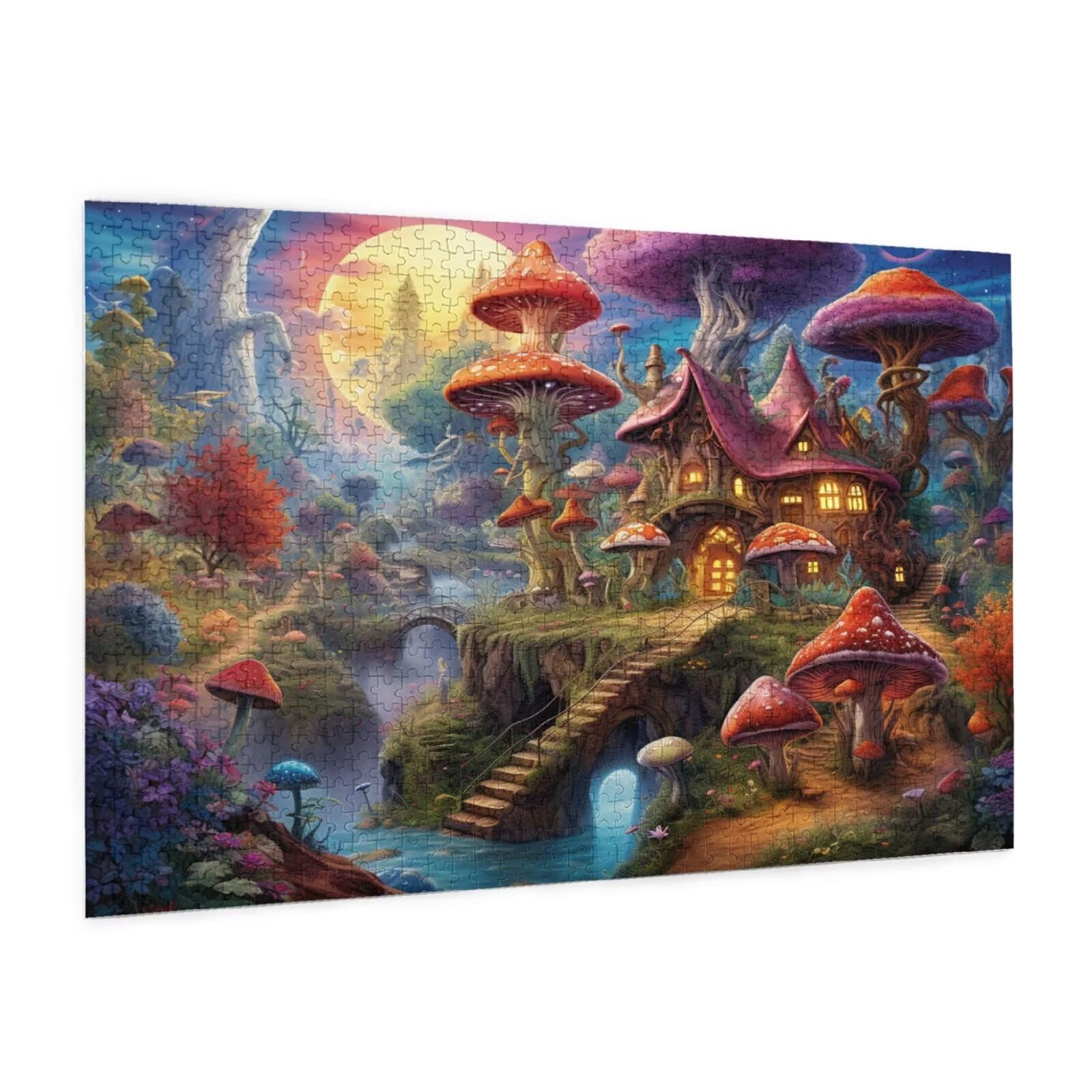 Puzzle 1500 elementów, drewniane puzzle, dla dorosłych, krajobraz, impossible Jigsaw, sprytne zagadki, kolor HD, z pudełkiem na prezent, opakowanie do dekoracji pokoju, prezenty dla kobiet, domek