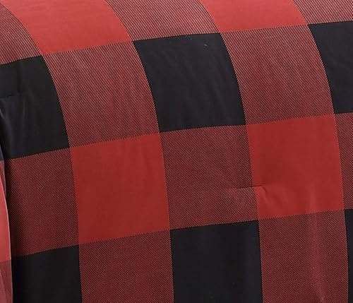 Miniatura 3 de Addison Home Juego de edredón de 7 piezas a cuadros de búfalo King en una bolsa, microfibra ligera y ultrasuave, juego de ropa de cama reversible y