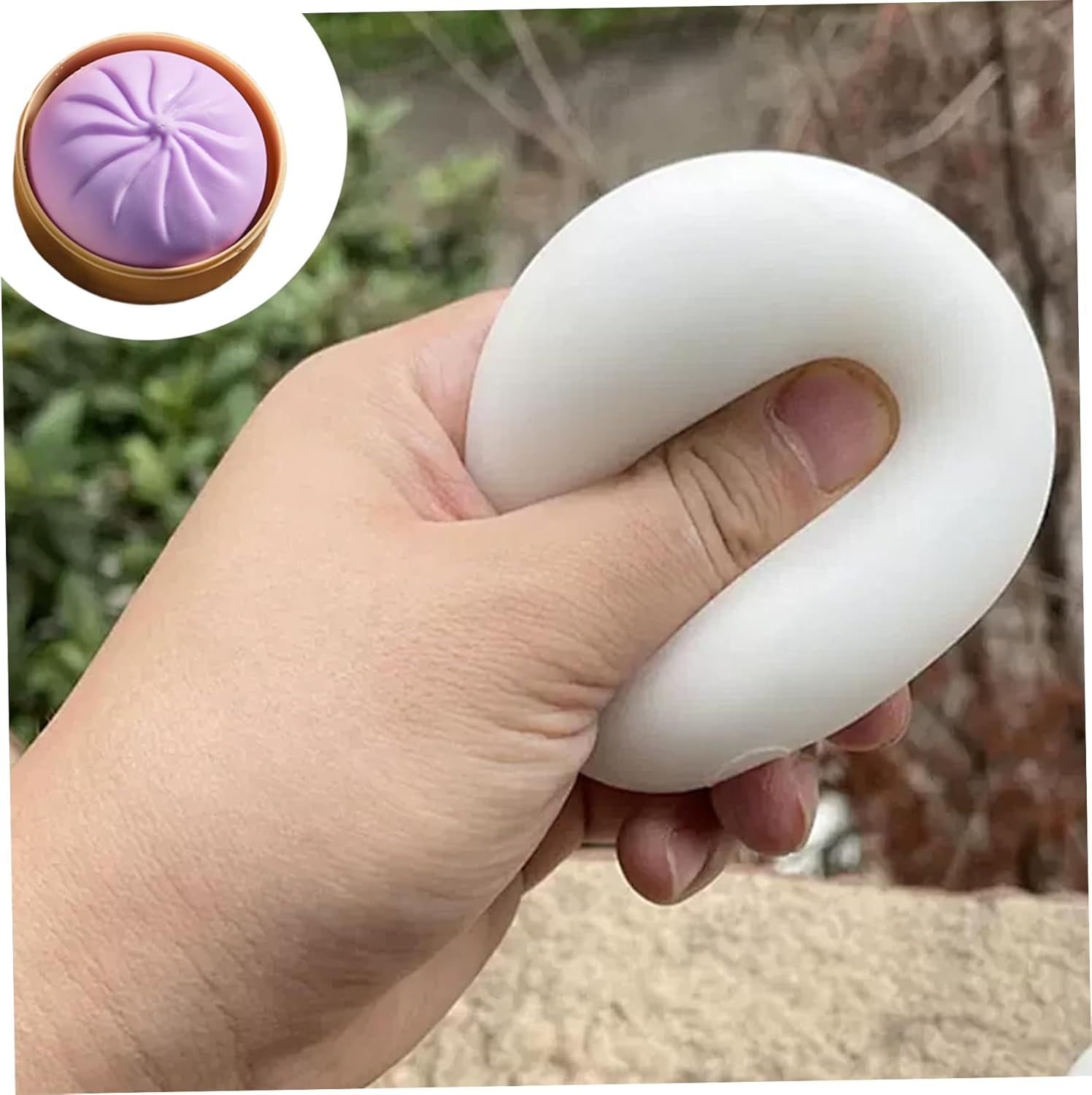 Stress Relief Toy, 2Pcs Dumpling Stress Ball, Soft Decompression Dough Anxiety Toys with Slow Rising Effect for Birthday Gifts, Party Favors, Squeeze Toy