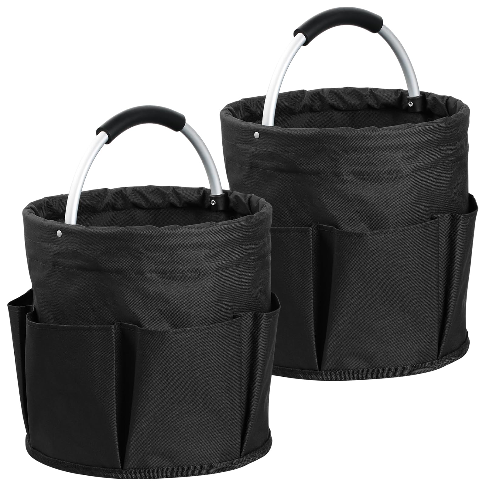 IHOMAGIC 2Pcs Foldable Cleaning Caddy Organiser, 17L Storage Organiser with Handle and 6 Pockets