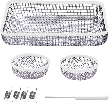Eazy2hD 3 Pack RV Furnace Vent Cover Screens for RV Water Heater Vent Cover RV Bug Screen Flying Insect Screen Stainless Steel Mesh with Installation Tool and Silicone Rubber