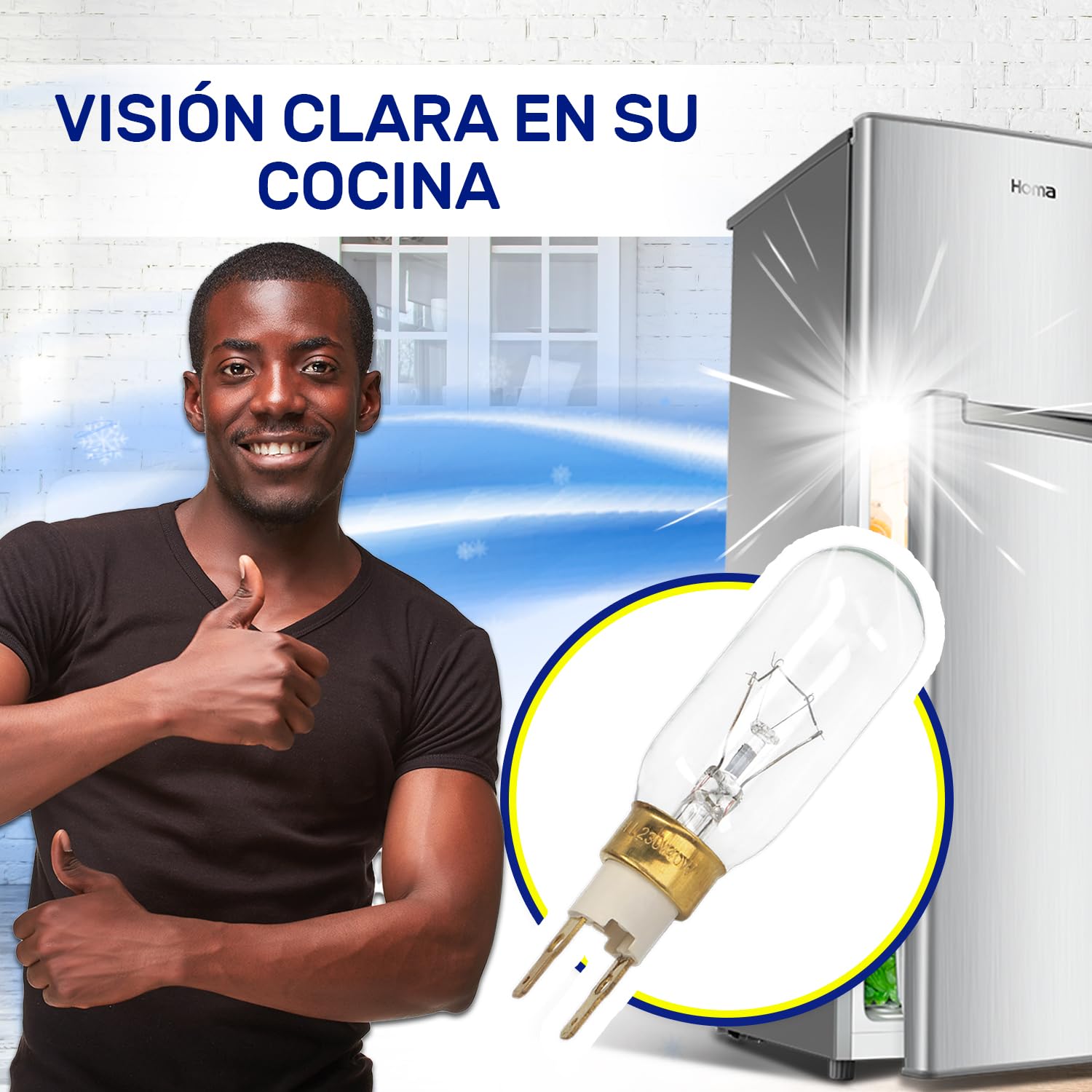MONTERAL Bombilla para Frigorifico LFR133 230/240V 40W con Código Original 484000000986 para Whirlpool — view 7