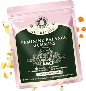 Feminine Balance Gummies for Women – Probiotic & pH Support Supplement – Daily Wellness, Vitality & Digestive Comfort – Hawaiian Pineapple Flavor – Vegan, Gluten-Free, Low-Calorie – 60 Count