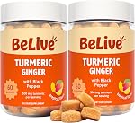BeLive Turmeric Curcumin with Black Pepper & Ginger - 60 Gummies I Turmeric and Ginger Supplement for Immune Support, Healthy Skin, and Mobility - Tropical Flavor