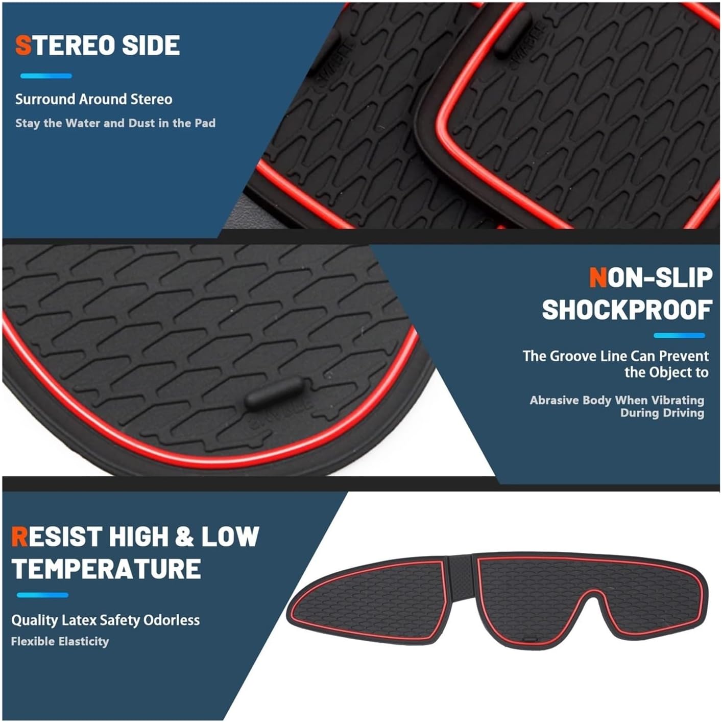 Compatible with Hyundai i30/ i30 N/ i30 N Line 2017-2024 Car Door Groove Mat Anti-Slip Slot Pad Auto Compatible with Hyundai i30 Accessories 2023(Black)