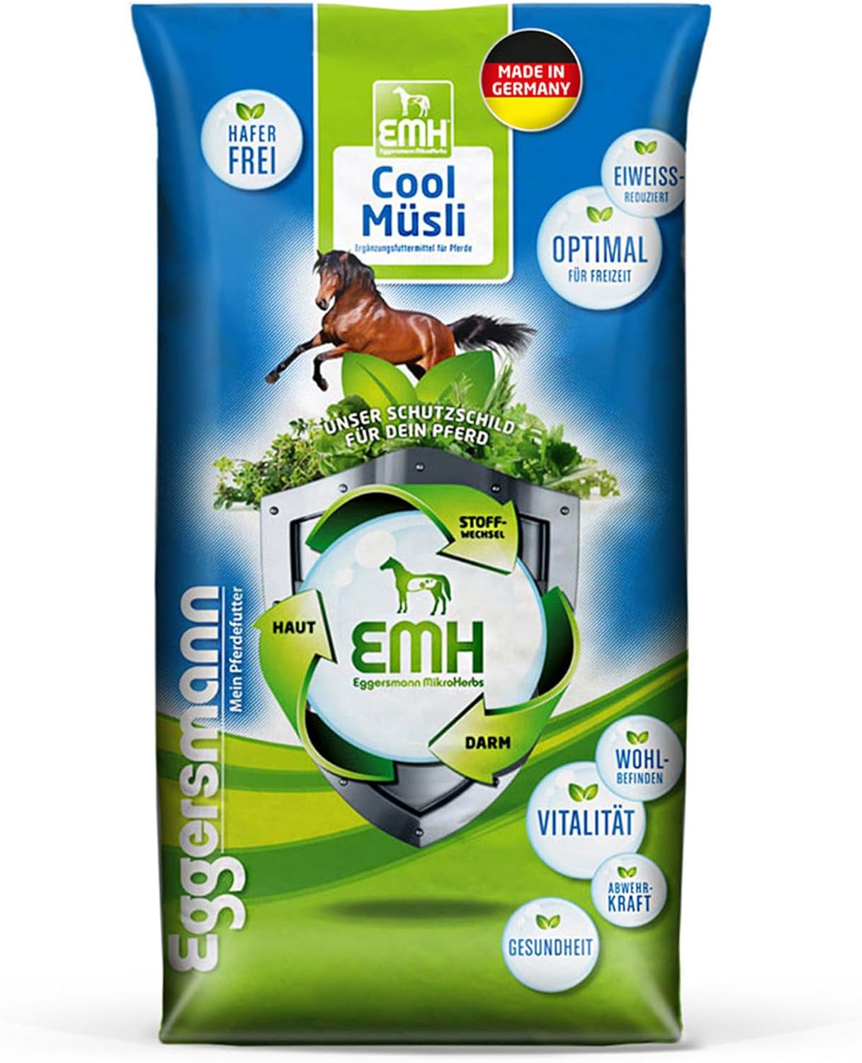 Eggersmann Haferfreies und schmackhaftes Getreidefutter für Freizeitpferde, EMH Cool Müsli für Pferde, 1er Pack (1x 20kg) Eggersmann Haferfreies und schmackhaftes Getreidefutter für Freizeitpferde, EMH Cool Müsli für Pferde, 1er Pack (1x 20kg)
