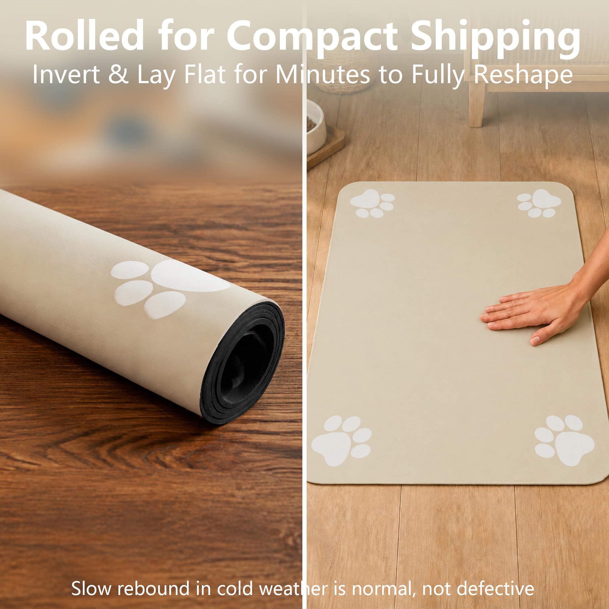 Seyezo Tapis d'alimentation pour animal de compagnie – Set de table étanche à séchage rapide, dos en caoutchouc antidérapant, garde les sols propres, tapis distributeur d'eau et de bol d'eau absorbant