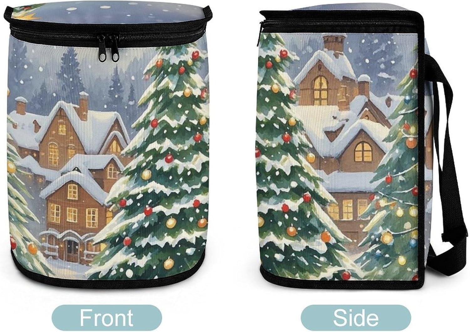 Christmas Tree Town Foldable Car Trash Bag Hanging New Trash Can for Car Car Garbage Bags Car Trash Bag Can Hang from Headrest for Car Home Office
