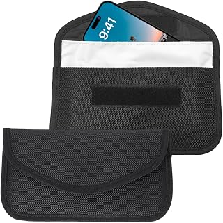 2 PCS Faraday Pouch for Car Keys & Phone, Anti-Tracking Signal Blocking Bag Key Pouch, Anti-Theft Car Protection Signal Shield Wallet (Black)