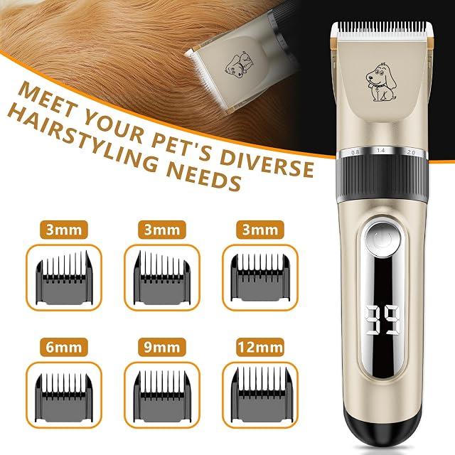 Foto 2 de 8 de Maquina Cortar Pelo Perros Silenciosa IPX7 USB Recargable Pantalla LED