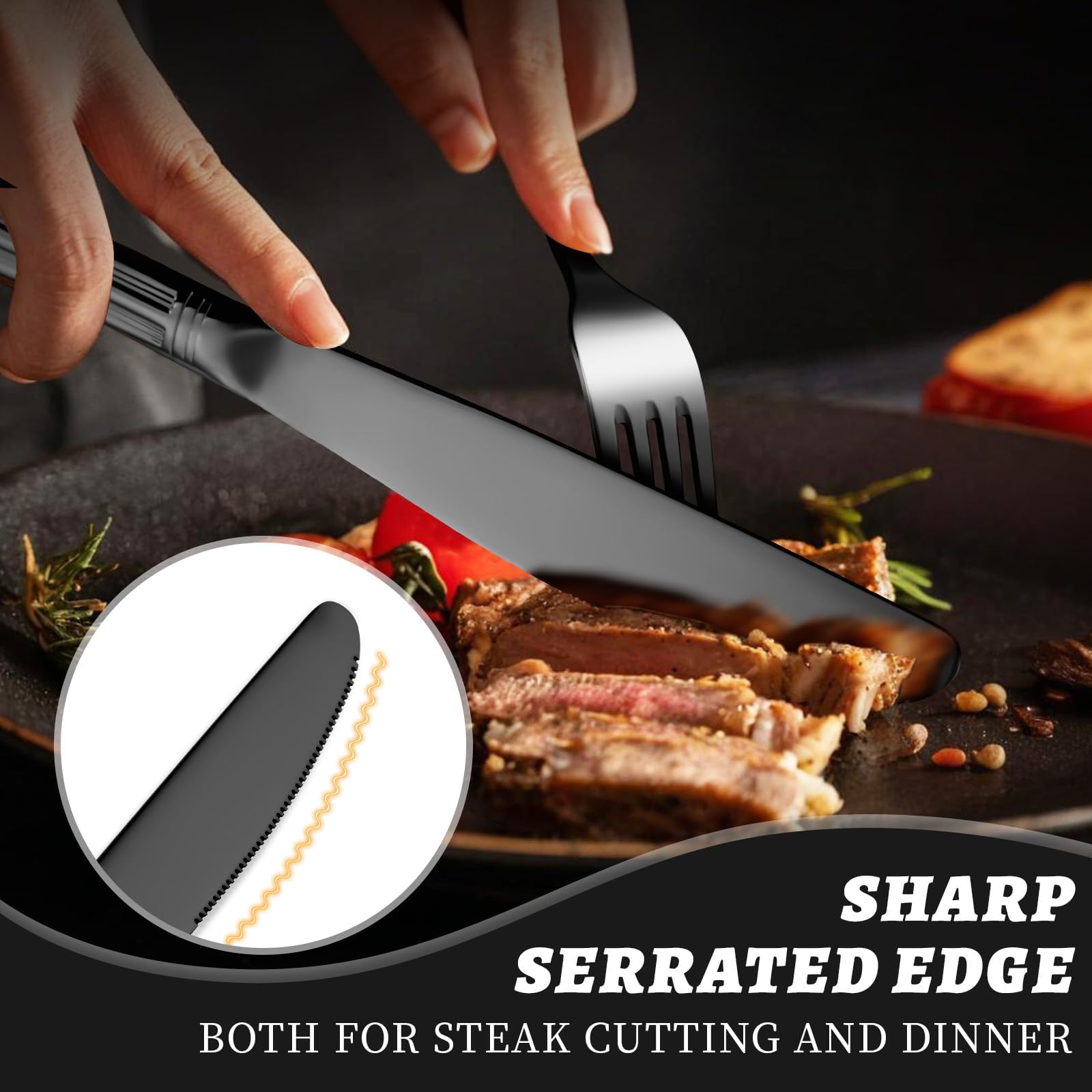 univionlions Juego de cubiertos 40 piezas para 8 personas de acero inoxidab | Set de 40 piezas de acero inoxidable para 8 personas, resistente y elegante para familias, restaurantes y uso diario.