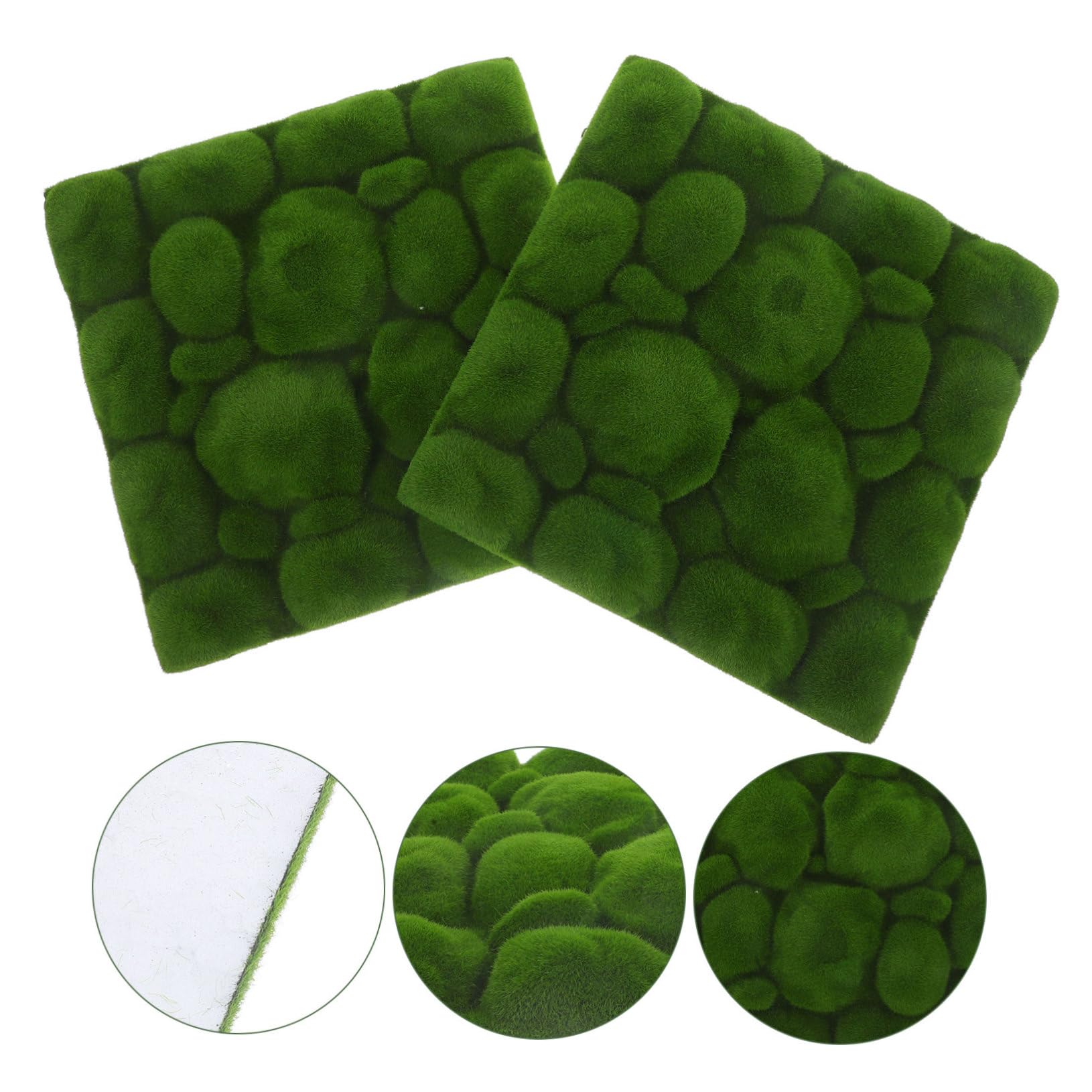 Muschio Artificiale Verde 2 Pezzi per Decorazioni Fai-da-te in Giardino e Pareti, Materiale in Schiuma Epe Tessuto e Cotone per Paesaggio Micro e Decorazione Cortile