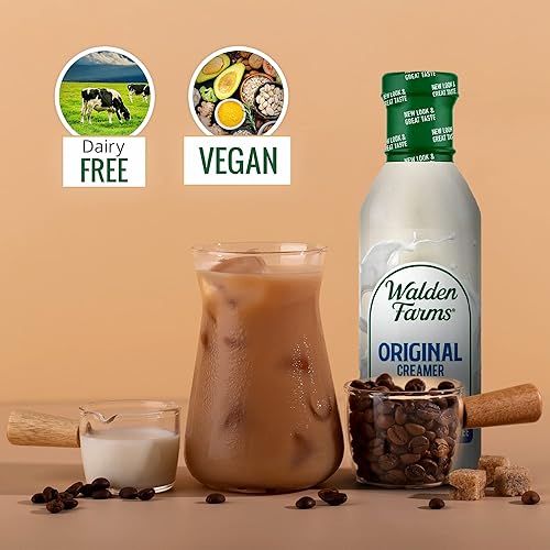 Miniatura 5 de Walden Farms Original Cream Coffee Creamer Botella de 12 onzas (paquete de 2) fresca y sabrosa  Vegana, Paleo y Keto  Sustituto de leche no láctea