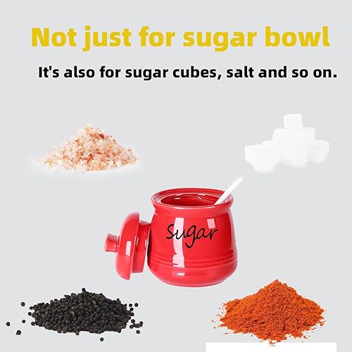 Miniatura 9 de ONTUBE Azucarero de cerámica con tapa y cuchara 12oz (azul marino)