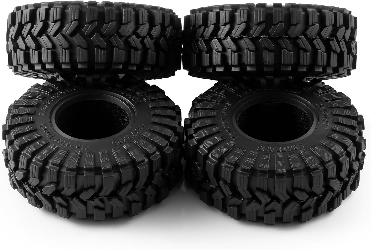 RCLIONS 4PCS 1.3" Beadlock Tires with Foam Insert for 1/24 Axial SCX24 AX24 1/18 TRX4M RC Crawler Truck Car Upgrade Parts (#D Style)