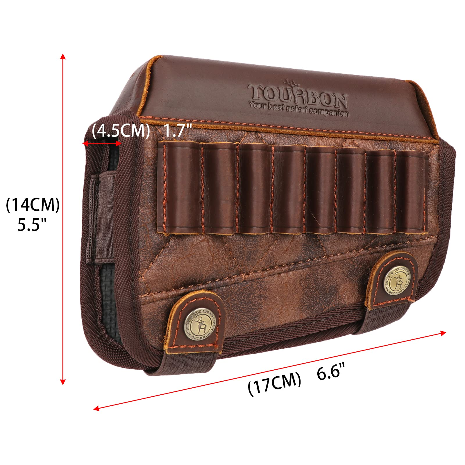 TOURBON Supporto per cartuccia per fucile Buttstock Pouch Pouch Mano destra